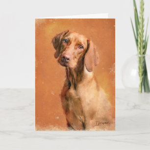 Carte Peinture d'art de Chien Vizsla en Hongrie