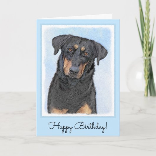 Carte Peinture de Beauceron - Cute Original Chien Art (Devant)
