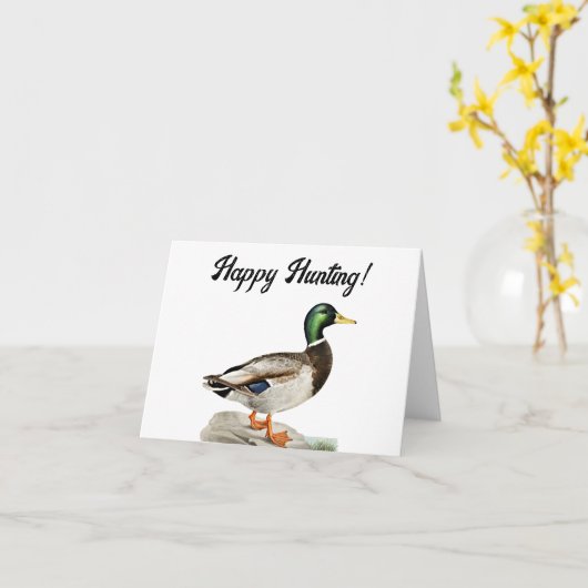 Carte Peinture de Canard Colvert pour les Chasseurs et l (Fleur jaune)