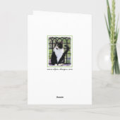 Carte Peinture de chat Tuxedo - Cute Original Cat Art (Dos)