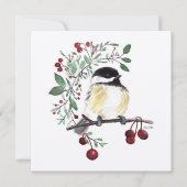 Carte Peinture de chickadee mignonne (Devant)