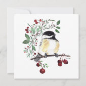 Carte Peinture de chickadee mignonne (Devant)