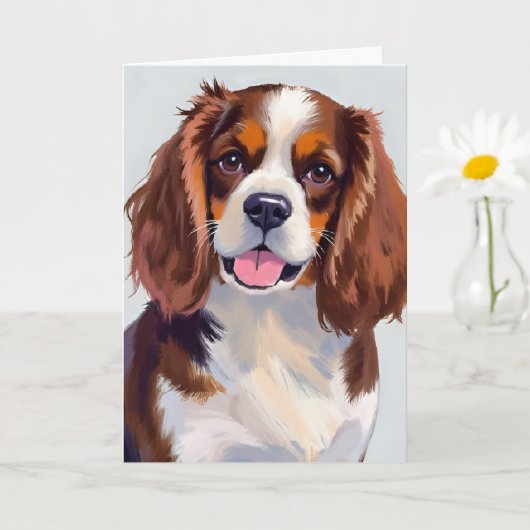 Carte Peinture de chien Cocker Spaniel (Petite plante)