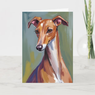 Carte Peinture de chien Lévrier Italien