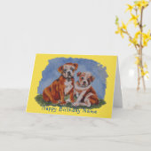 Carte Peinture de chiot Anniversaire (Fleur jaune)