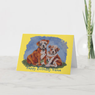Carte Peinture de chiot Anniversaire