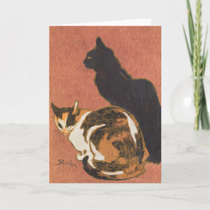 Carte Peinture de deux chats vintages Steinlen