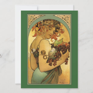 Carte Peinture de fruits Alphonse Mucha