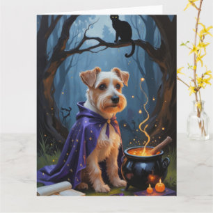Carte Peinture de Halloween fantaisiste de Terrier Biewe