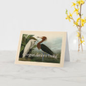 Carte Peinture de la faune d'Audubon Heron violet (Fleur jaune)