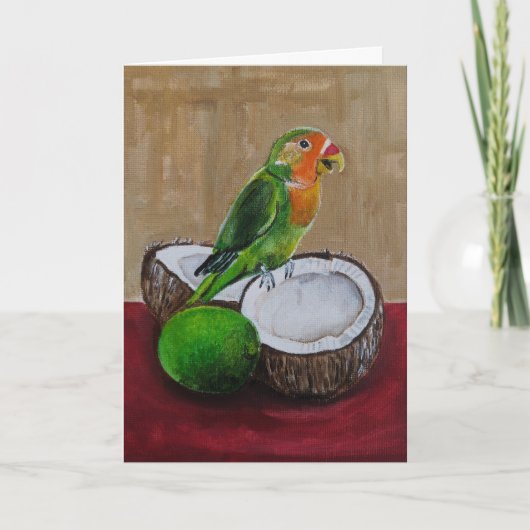 Carte Peinture de la fête tropicale de l'inséparable par (Devant)