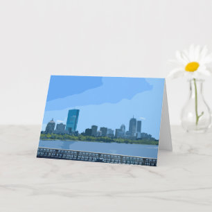 Carte Peinture de la skyline de Boston sur la rivière Ch