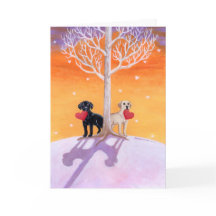 Peinture de Labradors d'hiver pour la Saint-Valent