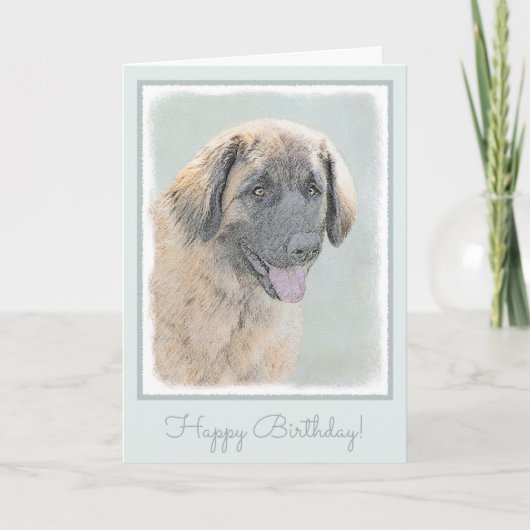 Carte Peinture de Leonberger - Beau art original de chie (Devant)