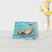 Carte Peinture de lion de mer (Fleur jaune)