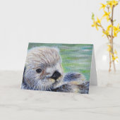 Carte Peinture de loutre de mer (Fleur jaune)