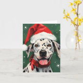 Carte Peinture de Noël dalmate (Fleur jaune)