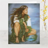 Carte Peinture "de No'ono'o de ka" par Lori Higgins. (Fleur jaune)