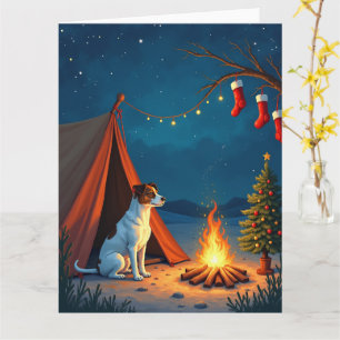 Carte Peinture de nuit de camping de Noël Jack Russell