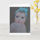 Carte Peinture de portrait de bébé par Alfred Fox (Fleur jaune)