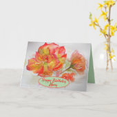 Carte Peinture de rose aquarelle orange jardin floral (Fleur jaune)