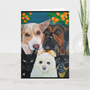 Carte Peinture de selfie d'animal de compagnie par Alfre