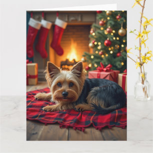 Carte Peinture de soirée de Noël confortable de Yorkshir