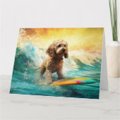 Carte Peinture de Surf sur la Plage de Cockapoo (Devant)