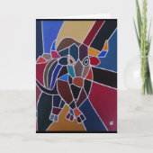 Carte Peinture de taureau abstrait par Alfred Fox (Devant)