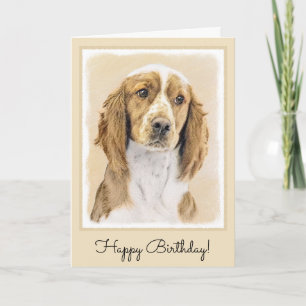 Carte Peinture d'espagnol Welsh Springer - Art original 