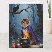Carte Peinture d'Halloween en chats abyssiniques (Devant)