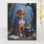Carte Peinture d'Halloween Whimsical Chien d'Afghanistan (Fleur jaune)