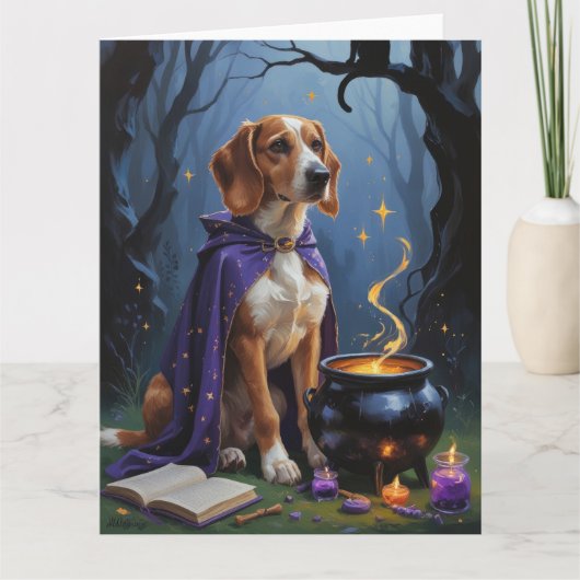 Carte Peinture d'Halloween Whimsical Chien d'Afghanistan (Devant)