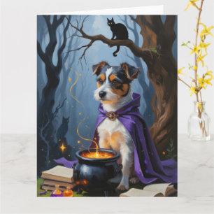Carte Peinture d'Halloween Whimsical Terrier australien