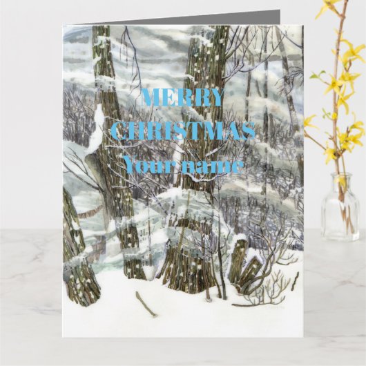 Carte Peinture d'hiver (Fleur jaune)