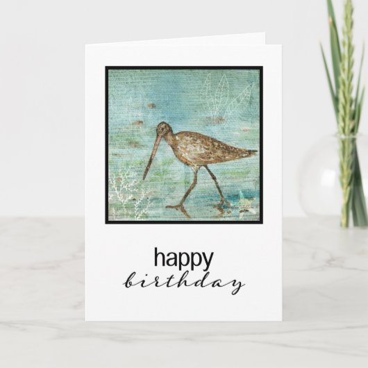 Carte Peinture D'Oiseau De Bord De Bécasseau (Devant)