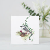 Carte Peinture d'oiseaux de Nuthatch (Debout devant)