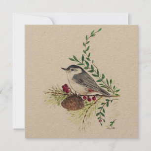 Carte Peinture d'oiseaux de Nuthatch