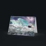 Carte Peinture du RMS Titanic et de l'iceberg<br><div class="desc">L'artiste peint représentant ma version du RMS Titanic dans une mer orageuse avec des nuages sombres dans le ciel s'approchant de l'énorme iceberg qui coulera ce majestueux navire. 2012 marque le 100e anniversaire de l'événement historique - le naufrage prématuré du RMS Titanic.</div>
