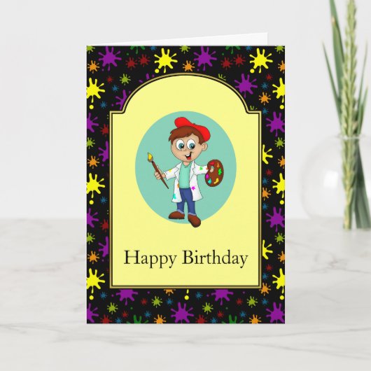 Carte Peinture Et Artiste Garçon (Devant)