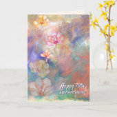 Carte Peinture et fleurs Abstraites du 70e anniversaire (Fleur jaune)