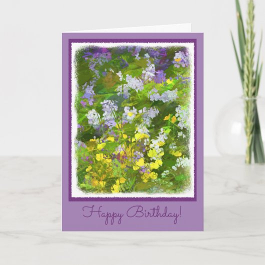 Carte Peinture fleur sauvage Impasto - Art Fleur Origina (Devant)