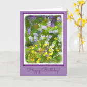 Carte Peinture fleur sauvage Impasto - Art Fleur Origina (Fleur jaune)