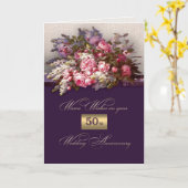 Carte Peinture florale 50e anniversaire de Mariage (Fleur jaune)