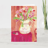 Carte Peinture florale de cœurs Vierge (Devant)