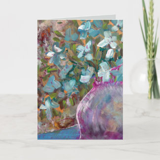 Carte Peinture florale expressive originale d'art fin