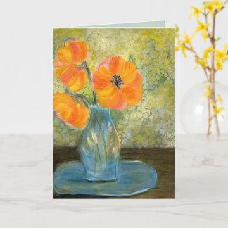 Carte Peinture florale originale d'art contemporain fin