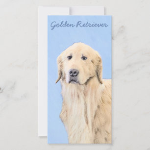Carte Peinture Golden Retriever - Joli art original chie