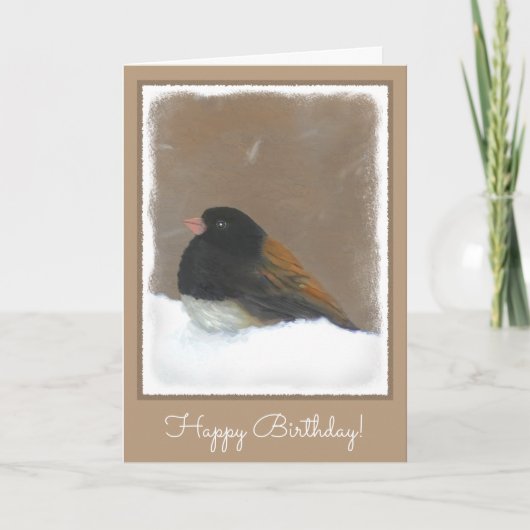 Carte Peinture Junco foncée - Art original pour oiseaux (Devant)
