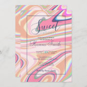 Carte Peinture Liquide Retro Pink Swirl Design esthétiqu (Devant / Derrière)